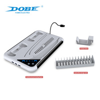 Station de charge et de refroidissement RGB multifonction DOBE pour manette PS5 avec support pour casque et rangement pour jeux