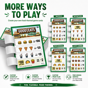 Billets à gratter personnalisés en papier pour la création de plans de jeu et de récompenses, cartes à ouvrir pour restaurants, food trucks et collectes de fonds - Product Image 3