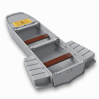 Nouveau bateau pliable en plastique, bateau de pêche en PE à emboîtement segmenté, mini bateau ponton portable pour la pêche à domicile en rivière ou en lac