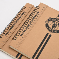 Ensemble de carnets à spirales Eco Kraft avec règle et stylo, couverture personnalisée imprimée, A6 A5 B5 A4, pour l'école, le bureau, journal, vente en gros