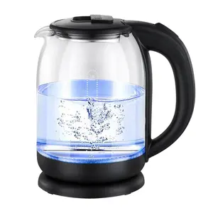 Hervidor de agua eléctrico con luz led azul, hervidor de agua eléctrico de 1,8l, marcador de té para hervir y secar, gran oferta