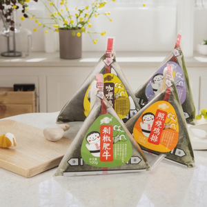 Boulettes de riz surgelées en gros, collation japonaise, <span class=keywords><strong>sushi</strong></span> prêt à manger, onigiri triangulaire micro-ondable pour les magasins de proximité et la vente au détail - Product Image 1