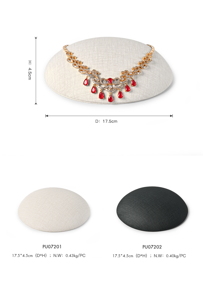 FANXI New Gray Beige PU Leather For Jewelry Store Shop Window Necklace Pendant Display Stand