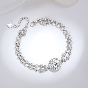 Pulsera Romántica de Doble Burbuja con 3 Ct de Diamantes Simulados, Estilo Artístico Retro, Joyería para Mujer, Regalo de Aniversario - Product Image 2