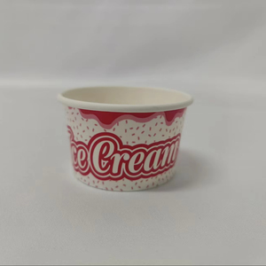 Bán buôn giấy tráng miệng ly 3.5oz Giấy kem sữa chua ly salad biểu tượng cá nhân tùy chỉnh Cốc giấy phù hợp với nắp - Product Image 1