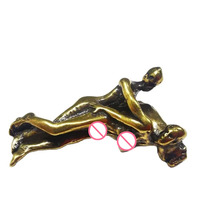 Statuette érotique en laiton, jouet pour adultes, artisanat décoratif en cuivre, figurine 3D, pendentifs, figurine humaine en cuivre, ornement