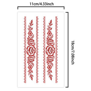 สติกเกอร์รอยสักชั่วคราวลายเฮนน่าสีสันสดใสสไตล์เรขาคณิตชาติพันธุ์รอยสักกันน้ำเหมาะสำหรับด้านหลังมือข้อมือ - Product Image 2