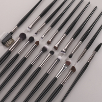 Kit de 18 pinceaux cosmétiques professionnels en poils synthétiques avec logo personnalisé – Outils de beauté multi-styles pour fards à paupières, sourcils et cils