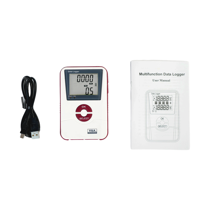 VA600-NH Portable Mini Plastic Digital Temperature Humidity Data Logger USB Reusable Recorder 16000 Points Accuracy OEM/ODM