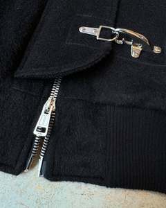 Veste bomber en laine avec fermeture éclair personnalisée par le fabricant, logo personnalisé, fermeture à boucle de homard, doublure matelassée, veste vintage courte pour homme - Product Image 6