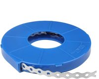 MasterACCT Bande de fixation pour sangle galvanisée à bord incurvé perforé de 30 pieds Clips de tension pour tube en métal Collier de serrage pour tuyau à trou unique
