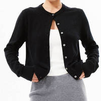 Service OEM/ODM, faible MOQ, cardigan en tricot pour femmes, 100% laine mérinos, style designer, manches longues, pull uni