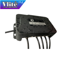 Distribuidor de Señal Vlite 12V con Atenuador Manual, Impermeable con Clasificación IP66, Interfaz RS-485 de 4 Canales, Distribuidor de Señal RDM/DMX512, 4 Entradas y Salidas DMX