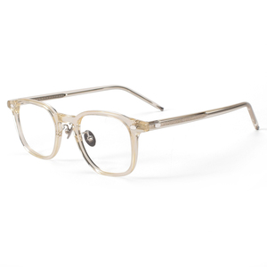 Montures de lunettes optiques vintage carrées et rondes en acétate <span class=keywords><strong>ambré</strong></span> - Accents minimalistes à rivets - Product Image 2