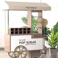 Chariot à dessert personnalisé, casse-croûte à la crème glacée, chariot de vente mobile avec roues pour les entreprises