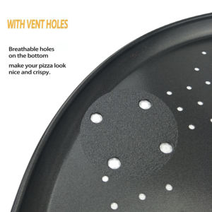 AOLIJUE-utensilios de cocina para <span class=keywords><strong>Pizza</strong></span>, sartén de malla personalizada Circular de Metal para hornear, bandeja antiadherente para <span class=keywords><strong>Pizza</strong></span> con agujeros - Product Image 4