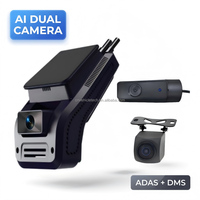 Caméra embarquée 4G LTE AI OEM avec double ADAS et DMS, système de surveillance du conducteur 4 canaux pour la gestion de flotte, suivi GPS pour camions et bus