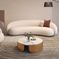 Hochey Modernes Minimalistisches Weißes Halbkreisförmiges Designer-Sofa Luxuriöses Sofa-Set Design Lounge Rundes Gebogenes Sofa Couch