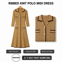 Robe pull en maille côtelée personnalisée, style coréen, parfumée, à manches longues en X, avec sept points de fixation, pour femme, collection automne