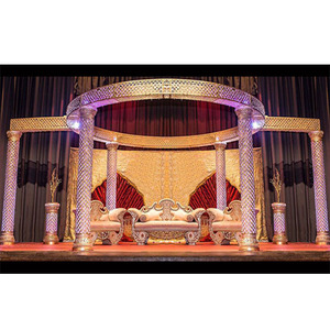 Mandap ผ้าคลุมงานแต่งงานทำจากเส้นใยคริสตัลหรูหรา,Mandap คริสตัลใช้ในงานแต่งงานดีไซน์แบบอังกฤษทันสมัยผ้าคลุมศีรษะลายนอร์เวย์ - Product Image 1