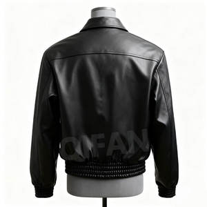 אופנוע מותאם אישית לקט ז 'קט המפציץ מירוץ חורף ז' קט עד מעור פו מובלט עבור גברים - Product Image 3