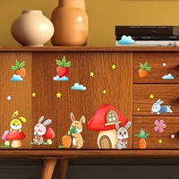Autocollants muraux décoratifs en PVC autocollants imperméables, style minimaliste, petits animaux, pour la décoration intérieure, vente en gros transfrontalière
