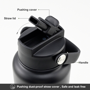 زجاجة مياه رياضية معزولة حراريًا مخصصة وصديقة للبيئة من الفولاذ المقاوم للصدأ سعة 24 أونصة و32 أونصة بجدار مزدوج مفرغ الهواء للهدايا - Product Image 2