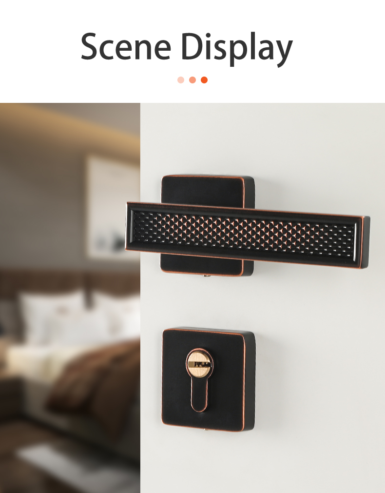 Modern European Design Hotel Bedroom Sliding Door Hardware Lever Handle Locks