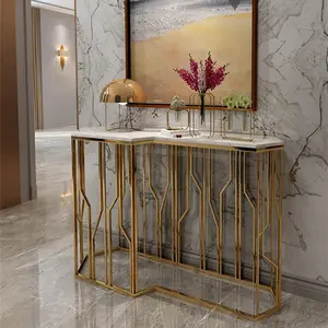 Consolle Dorata per <span class=keywords><strong>Ingresso</strong></span> e Corridoio, Arredamento Moderno di Lusso per Soggiorno, Entrata e Hall d'Albergo - Product Image 1