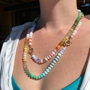 Nouvelle Chaîne de Clavicule en Acier Inoxydable avec Pierre Naturelle Arc-en-ciel, Design Élégant, pour Vacances à la <span class=keywords><strong>Plage</strong></span>, Tendance Femme - Product Image 1