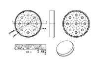 Lentille acrylique à faisceau étroit, rond de 70mm smd 3535, lentille à angle de 10 degrés pour lentille projecteur led