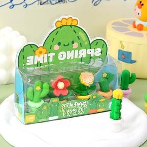 Gomme charnue en <span class=keywords><strong>pot</strong></span> mignon Cactus fleur gomme amovible propre éponge magique gommes pour enfants papeterie en gros - Product Image 3