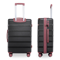 Ensemble de bagages personnalisés de haute qualité deux 14 20 pouces valise grise sacs de maquillage noirs concepteur de luxe classique 4 roues étanche