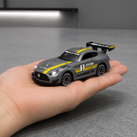 Voiture de course télécommandée RC miniature en alliage à l'échelle 1:64 avec éclairage, double vitesse, portée de 30 m, rechargeable, télécommande 2,4 G