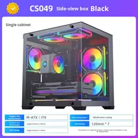 Boîtier de jeu pour ordinateur de bureau Bingman Mid Tower ATX Sea View Room M-ATX en métal, avec puits de lumière panoramique latéral transparent, 240 mm d'eau