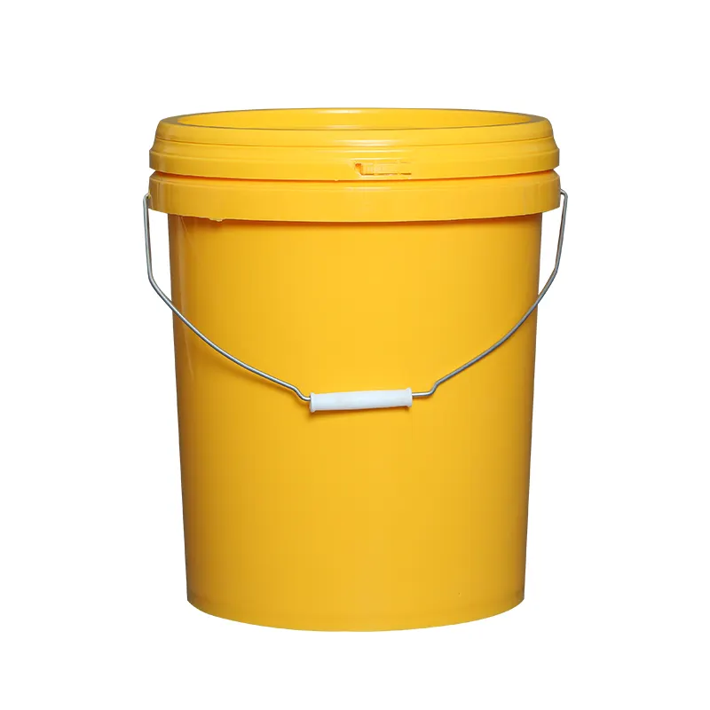 Cubos de plástico con mango y tapa, grado alimenticio, 1l, 2,5l, 3l, 4l, 5l, 10l, 18l, 20l, 5 galones