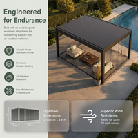 Pergola bioclimatique motorisée en aluminium, DIY, imperméable, moderne, pour extérieur, gazebo, structure de jardin, revêtement poudré, écologique