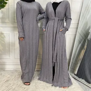 이슬람 의류 가을 시즌 의류 Abaya 드레스 내부 드레스 스웨터 6 색 이슬람 겨울 드레스