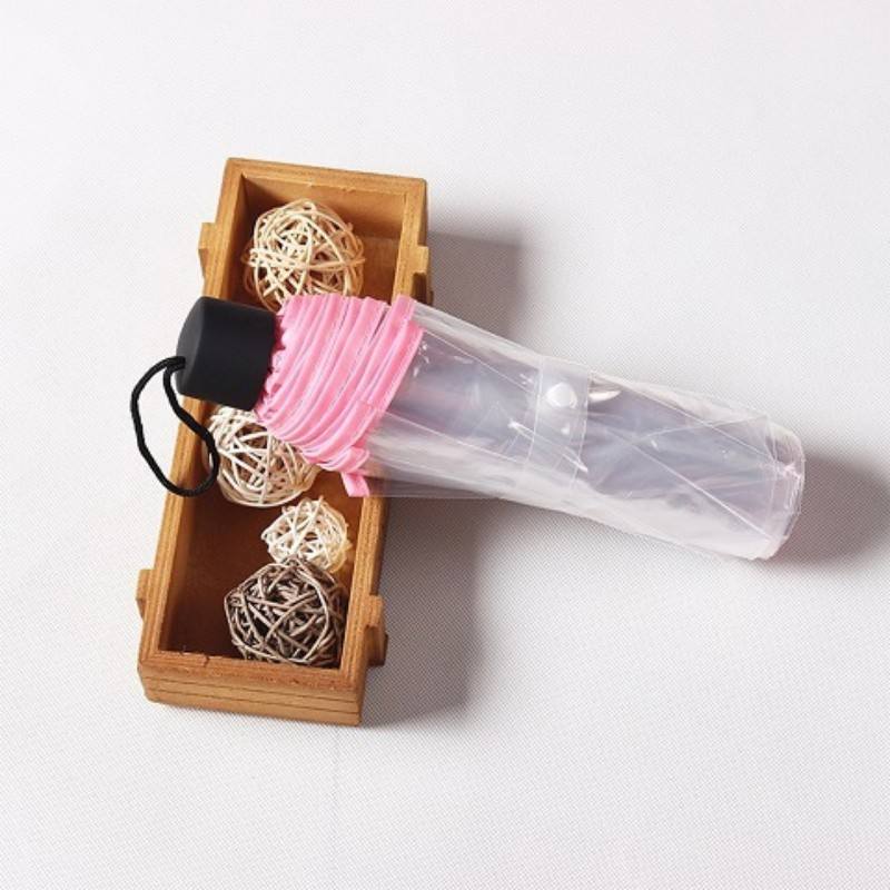 transparente con ribete rosa