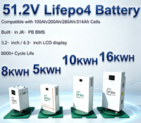 Meilleure batterie au lithium Lifepo4 12v 24v 48V 50ah 100ah 150Ah 200ah 300ah pour les systèmes de stockage d'énergie solaire 5KWH