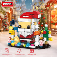 Ensemble de blocs de construction de Noël 24-en-1 HW 841 pièces, ensemble de village festif avec train de Noël, maison de pain d'épices du Père Noël pour enfants