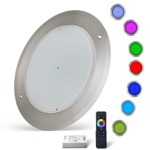 Private Mold 8mm Slim Flat 18W 12V 316SS Resin Filled Swimming Pool Light IP68 Surface Mounted LED Underwater Lamp - Product Image 2