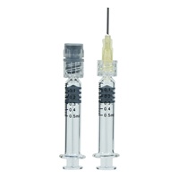 Seringues en verre Luer Lock réutilisables de 0.5ml pour l'industrie ou les liquides d'huile de laboratoire ou l'alimentation des animaux de compagnie avec piston en plastique