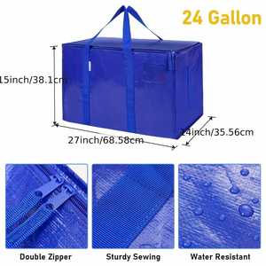 Sacs de déménagement imperméables grande capacité en gros, sacs de rangement et de courses réutilisables en PP tissé personnalisés avec poignée - Product Image 2