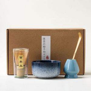 Ceramic Japanese Style 4-Piece Matcha Set With 100-Prong Whisk Scoop Bowl & Gift <b>Box</b> for <b>Tea</b> Ceremony (Stocked) - Product Image 5