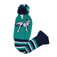 Couvre-tête de club de golf tricoté motif loup vert, lot de 3 pour driver, fairway et bois 5, protection de tête de club, accessoires de golf