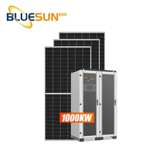 Bluesun-sistema híbrido de planta de energía Solar, 1Mw, 1000kW, 1000kW, con sistema de monitoreo