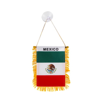 Drapeau à franges double face Mexique sur mesure pour rétroviseur de voiture avec ventouse