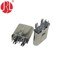 Conector USB 2.0 Tipo-C Hembra de 14 Pines USB-20C-F-02D01, DIP Vertical, para Montaje en PCB, Uso Industrial