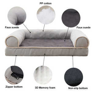 Wholesale Luxury Orthopedic Pet <b>Sofa</b> Large <b>Dog</b> Couch Mat with Anti-Slip Bottom Waterproof Faux Fur and Fiber Soft Beds - Product Image 2